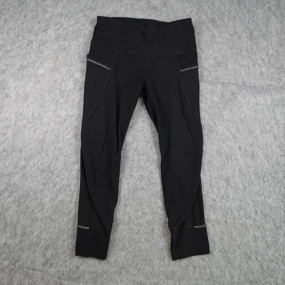 Athleta Legging Women Extra Small Black Relay Capri Pocket Reflective Crop